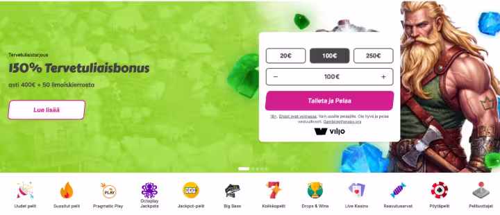 Huikee kasino tervetuliaisbonus