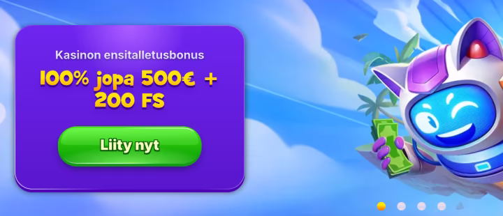 RoboCat Casino tervetulobonus ja ilmaiskierroksia