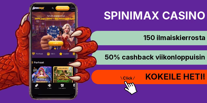 Spinimax kokemuksia, 150 kpl ilmaiskierroksia ja tervetuloiaisbonus