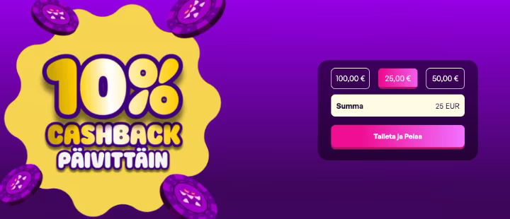 Slottimonsteri bonus on päivittäinen kierrätysvapaa cashback