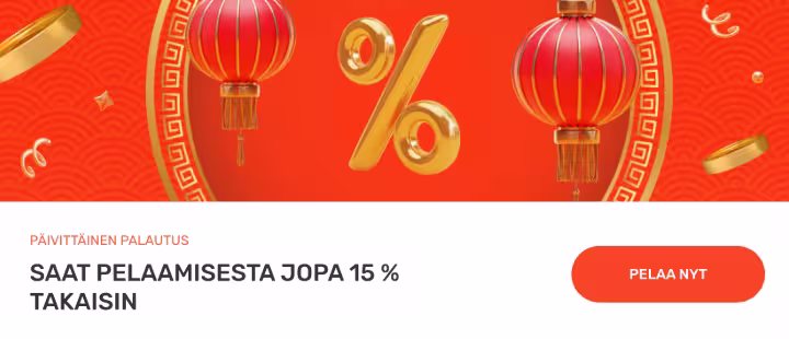 Koi kasino bonus on 15% cashback