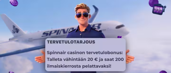 Spinnair bonus sisältää 200 ilmaiskierrosta