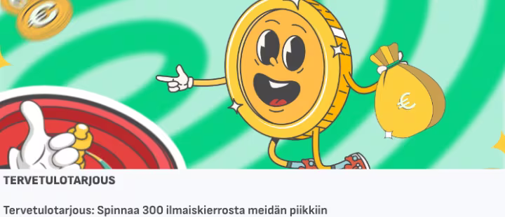 Spinnaus bonus sisältää 300 ilmaiskierrosta
