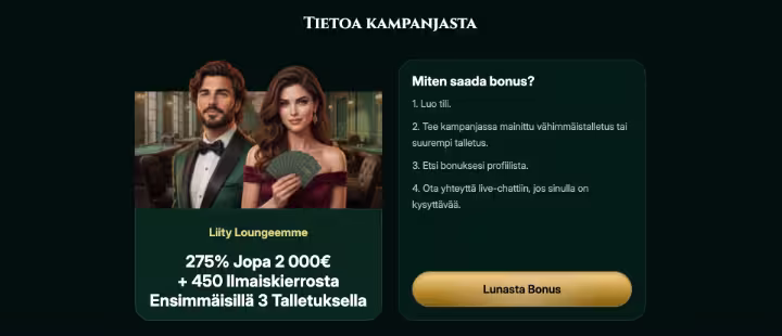 Cashlounge bonus sisältää kierrätysvapaaita ilmaiskierroksia 100 kpl