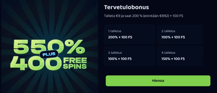 Pike bonus uusille pelaajille sisältää talletusbonuksen ja ilmaiskierroksia
