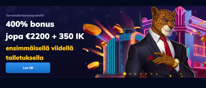 RioAce bonus uusille pelaajille