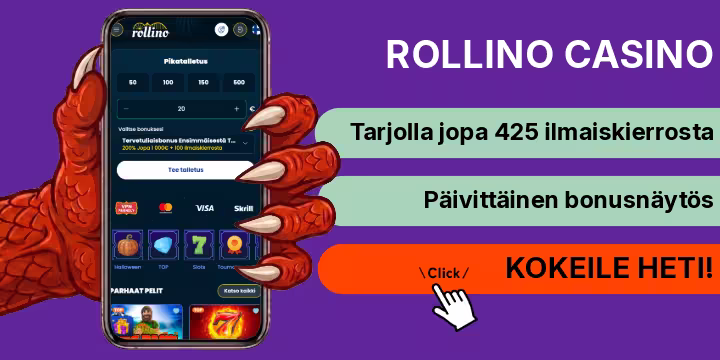 Rollino kokemuksia ja ilmaiskierroksia